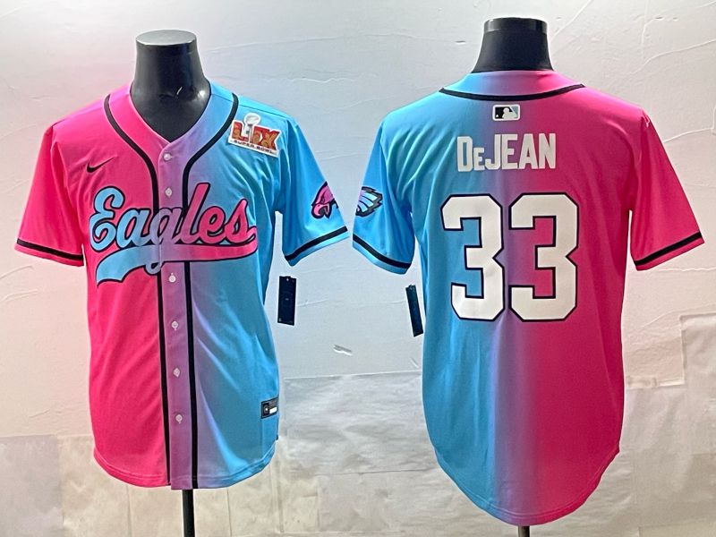 Men 2025 Philadelphia Eagles #33 Dejean Blue pink Nike Limited NFL Jersey style 06->philadelphia eagles->NFL Jersey